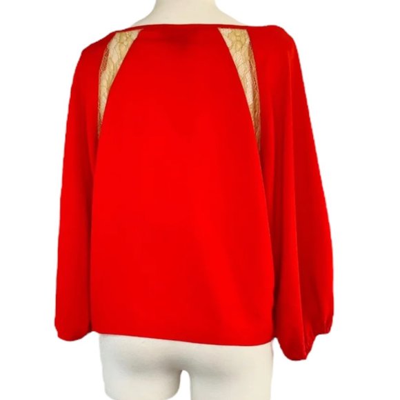 MM Couture Chiffon Shirt by Miss Me Lace Boho HippieTop Dolman Sleeves Sz M NWOT - Picture 7 of 12